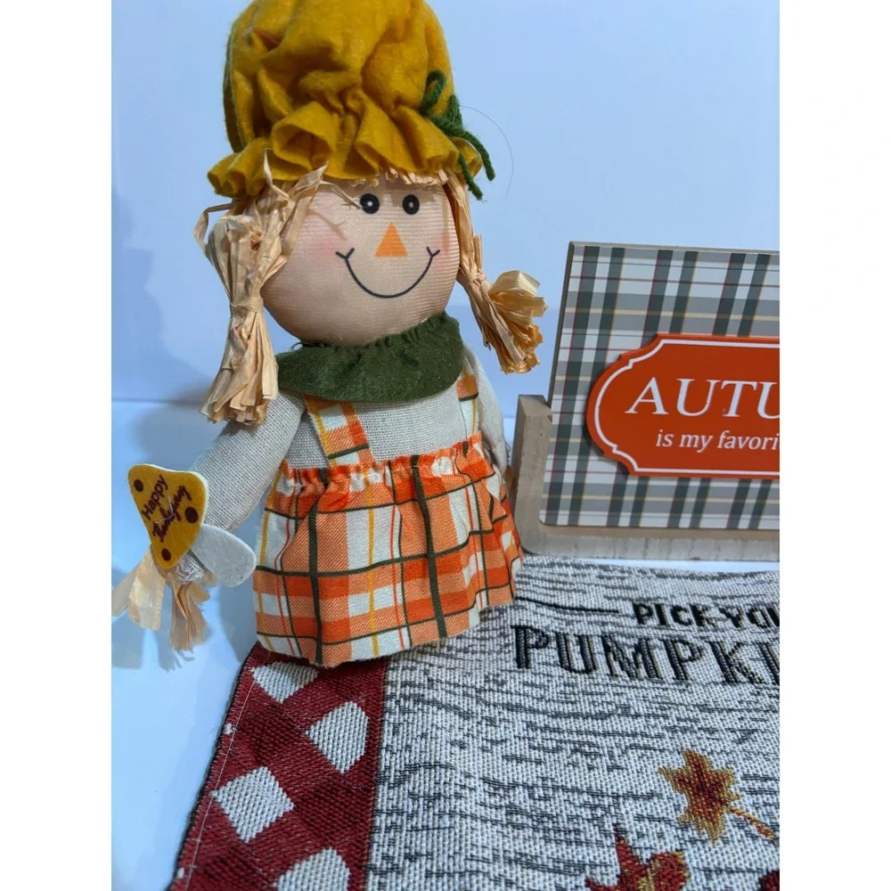 Fall Decor Bundle Scarecrow Pumpkin Patch Placemat Football Gnome Game Day Sign